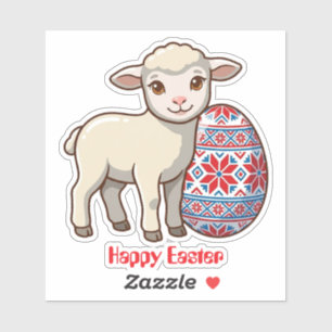 Easter Lamb Vinyl Sticker Personalized Name