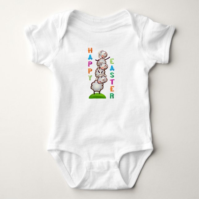 Easter Lambs Baby Bodysuit (Front)