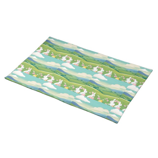 Easter landscape cloth placemat (On Table)
