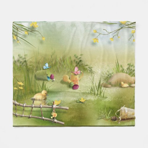 Easter Landscape Fleece Blanket