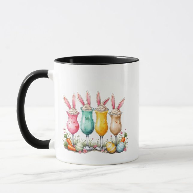 Easter Latte Glasses of Latte with Bunny Ears Mug (Left)
