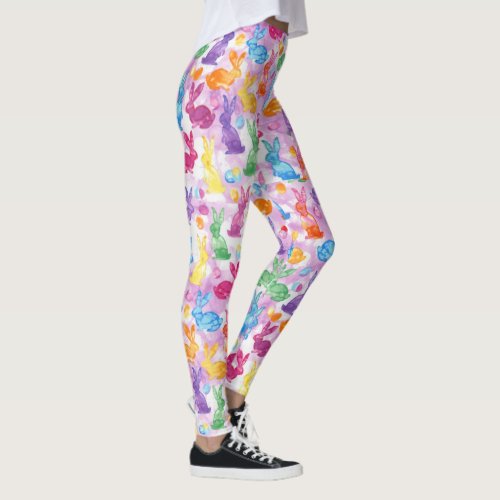 EASTER Leggings Bunny Egg Yoga Pants Womens Girls