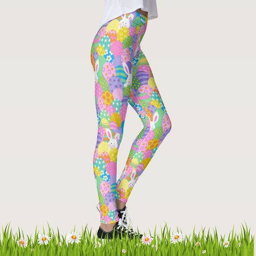 EASTER Leggings Bunny Egg Yoga Pants Womens Girls