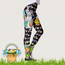 EASTER Leggings Bunny Egg Yoga Pants Women's Girls