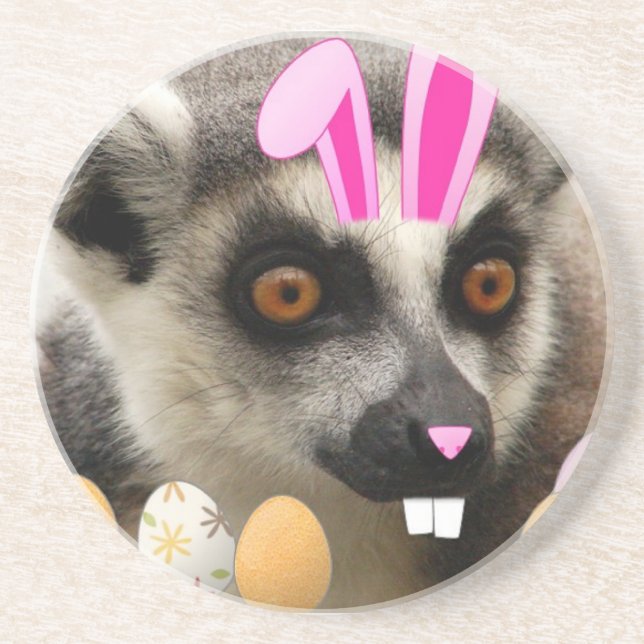 Easter Lemur Drink Coaster (Front)