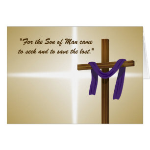 Easter Lent Cross Purple Drape Resurrection Day Cards