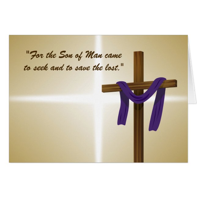 Easter Lent Cross Purple Drape Resurrection Day Cards (Front Horizontal)