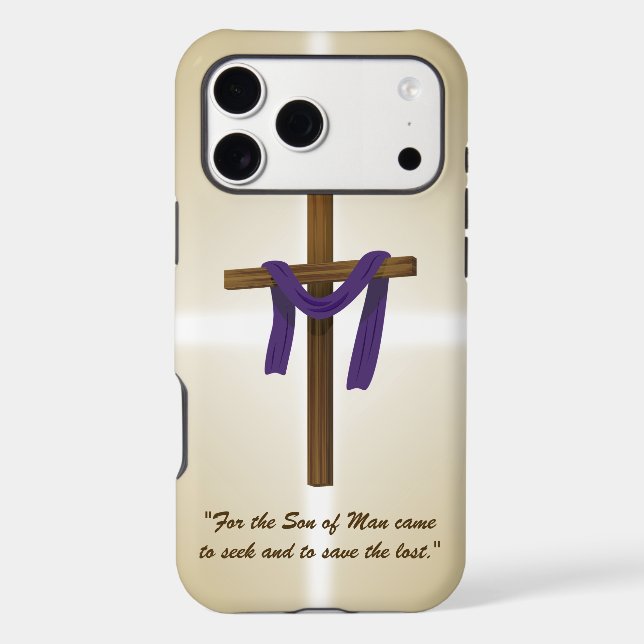 Easter Lent Cross Purple Drape Resurrection Day Case-Mate iPhone Case (Back)