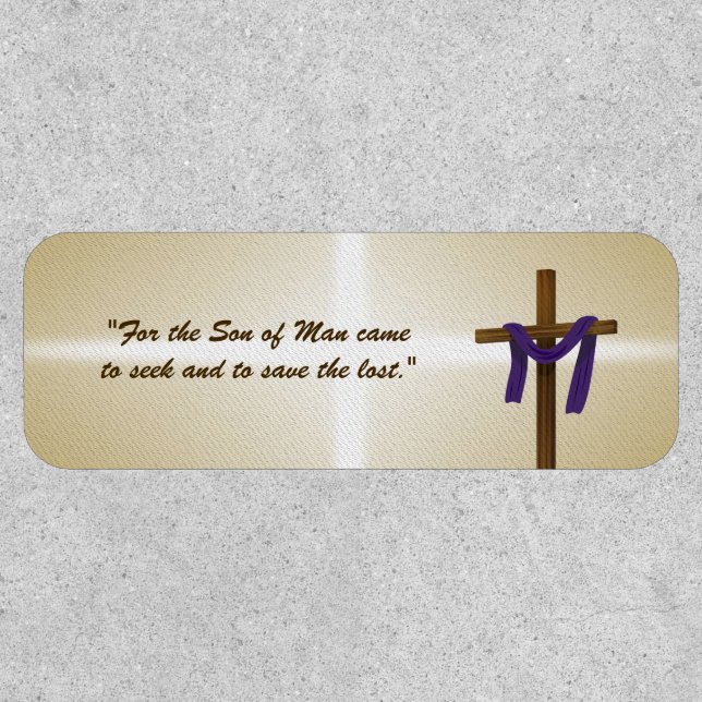 Easter Lent Cross Purple Drape Resurrection Day Patch (Front)