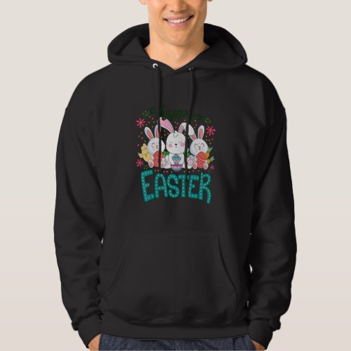 Easter Leopard Bunny Rabbit Palm Sunday Girls Wome Hoodie