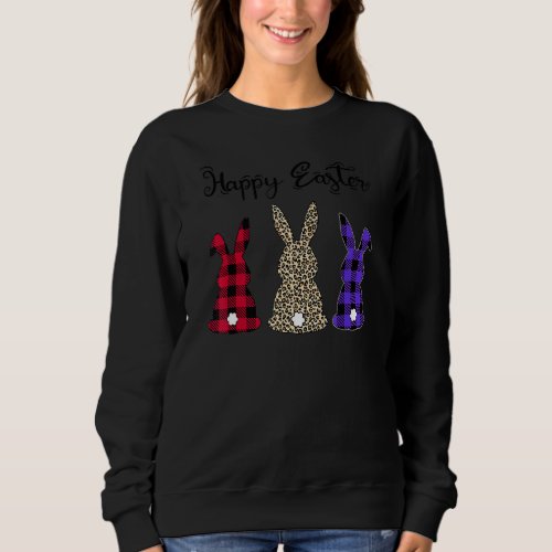 Easter Leopard Bunny Rabbit Palm Sunday Girls Wome Sweatshirt