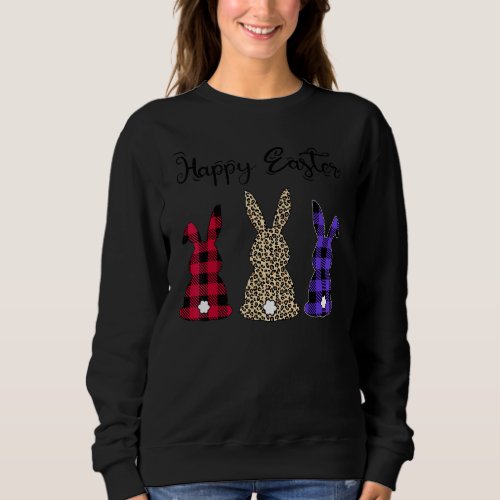 Easter Leopard Bunny Rabbit Palm Sunday Girls Wome Sweatshirt