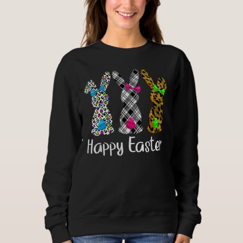 Easter Leopard Bunny Rabbit Palm Sunday Girls Wome Sweatshirt