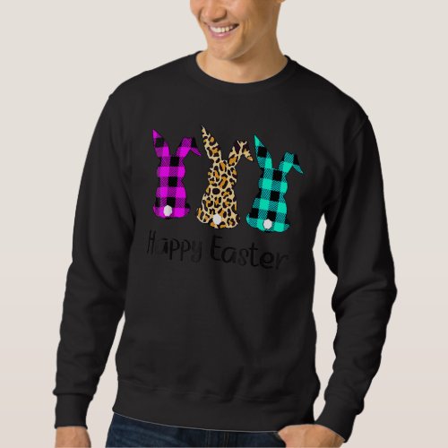 Easter Leopard Bunny Rabbit Palm Sunday Girls Wome Sweatshirt