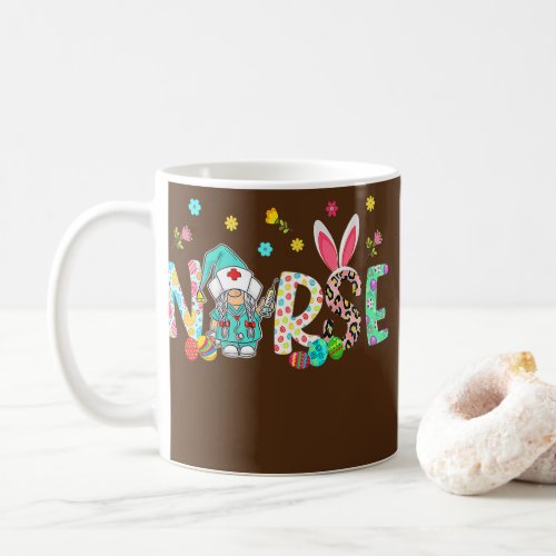 Easter Leopard Decor Bunny Ears Nurse Gnome Happy Coffee Mug