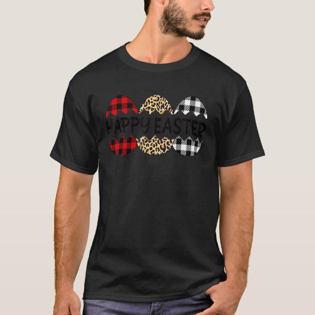 Easter Leopard Three Eggs Easter Happy Easter Day T-Shirt (Front)