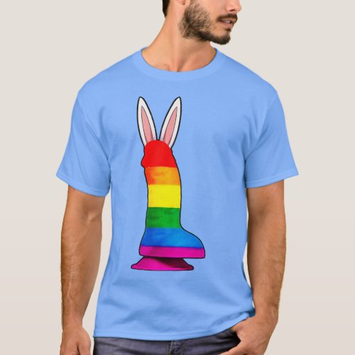 Easter LGB Gay Lesbian Pride Rainbow LGB Flag Bunn T_Shirt