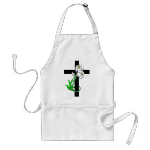 Easter Lilies and Cross Adult Apron