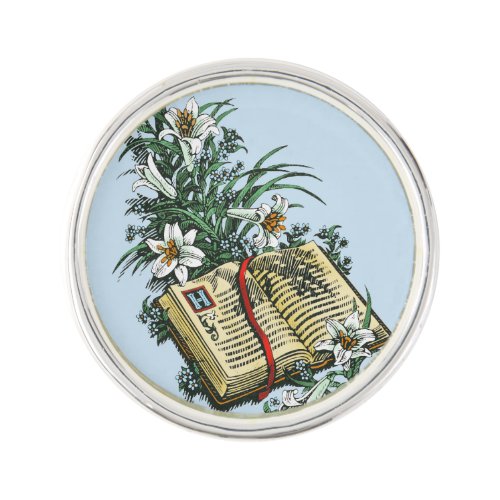 Easter Lilies and Holy Bible Pin