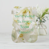 Easter lilies bridal shower invitation (Standing Front)