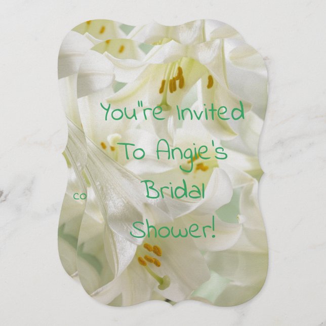 Easter lilies bridal shower invitation (Front/Back)