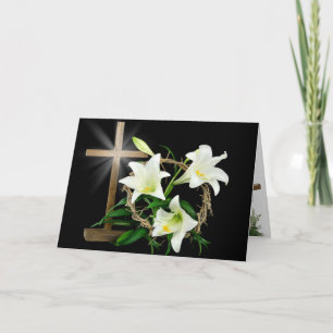 Easter Lilies, Crown and Cross Holiday Card