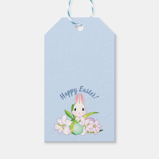 Easter Lilies & Sweet Bunnies Gift Tags (Front)