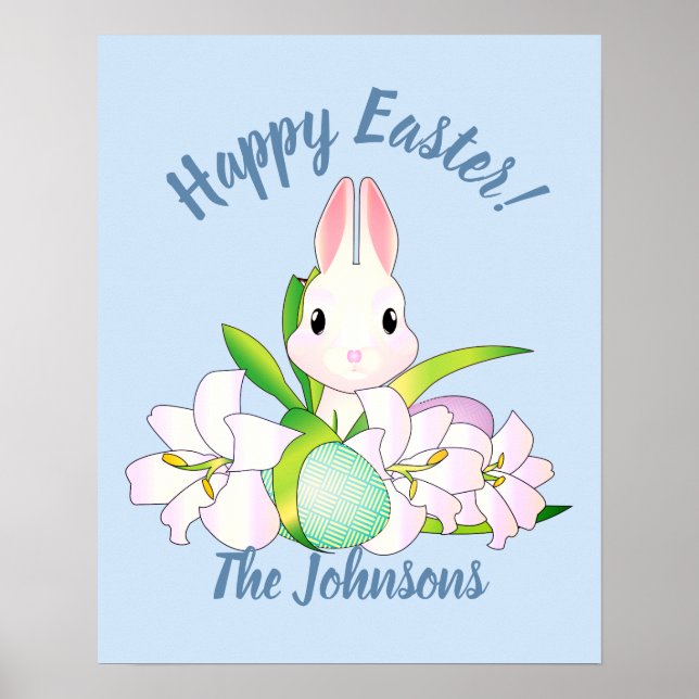Easter Lilies & Sweet Bunnies Poster (Front)