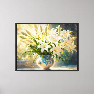 Easter Lilies & Vase Canvas Print