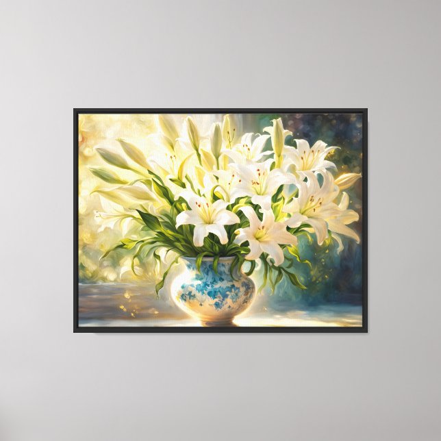 Easter Lilies & Vase Canvas Print (Front)