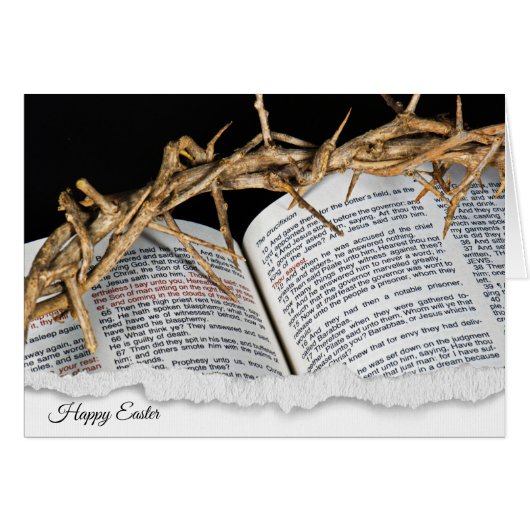 Easter Lilies with crown of thorns on Bible Cards (Front Horizontal)