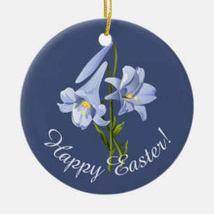 Easter Lily Bouquet Ceramic Ornament