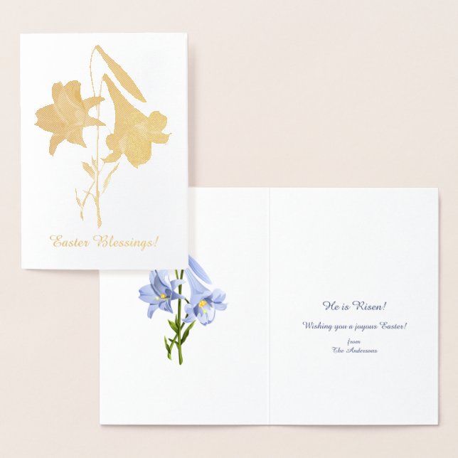 Easter Lily Bouquet Foil Card (Display)