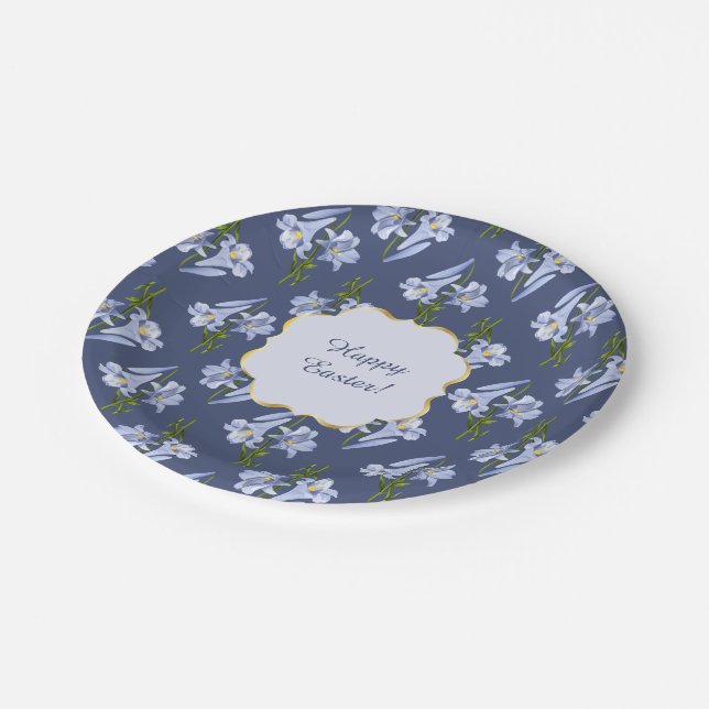 Easter Lily Bouquet Paper Plates (Angled)