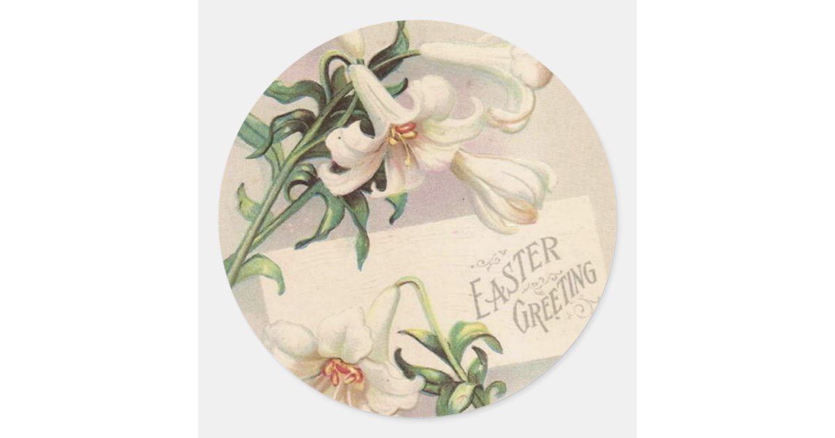 Easter Lily Classic Round Sticker Zazzle