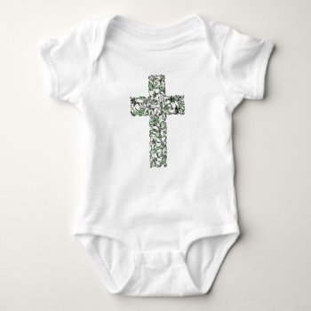 Easter Lily Cross - He Is Risen! Baby Bodysuit by RantingCentaur at Zazzle