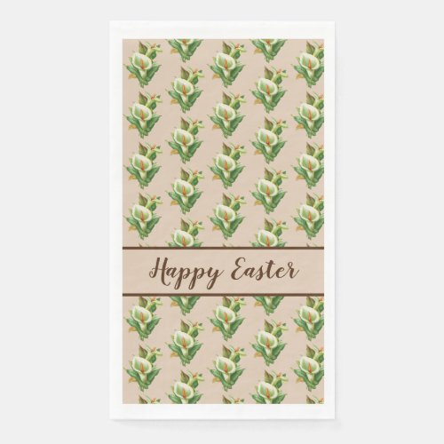 Easter Lily Floral Pattern Paper Guest Towels