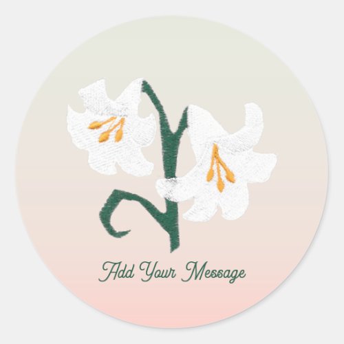 Easter Lily Flower Classic Round Sticker