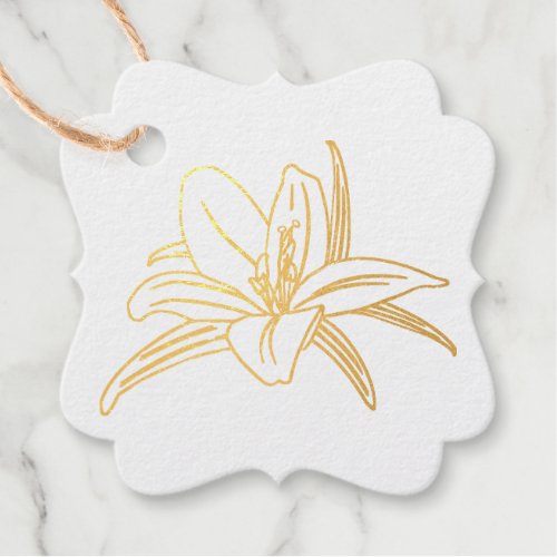 Easter Lily Foil Favor Tags