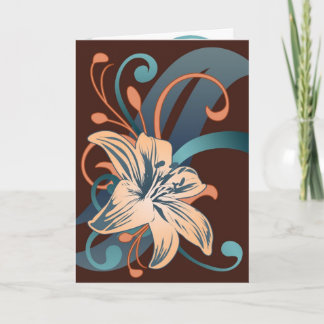 Easter Lily In Blue Holiday Card