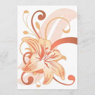 Easter Lily In Orange Invitation