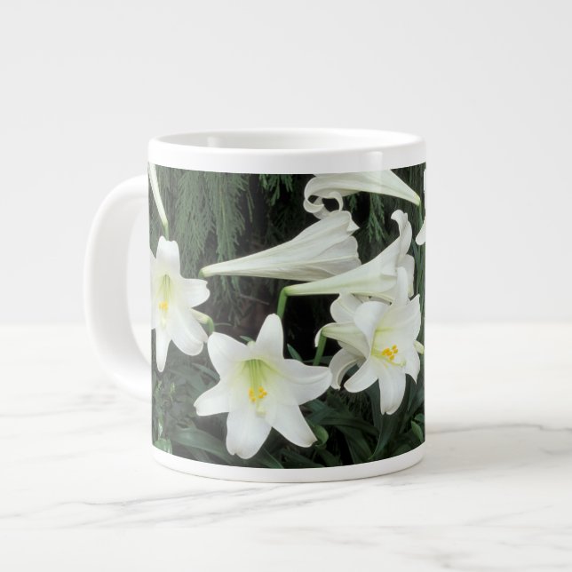 Easter Lily (Lilium regale) Giant Coffee Mug (Front Left)