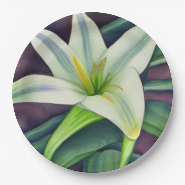 Easter Lily Paper Plates (Front)
