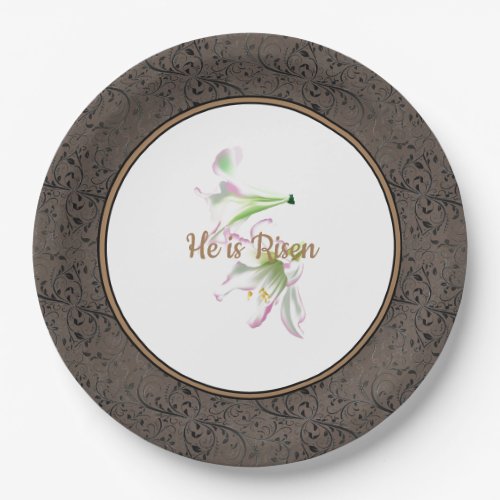 Easter Lily Paper Plates He is Risen