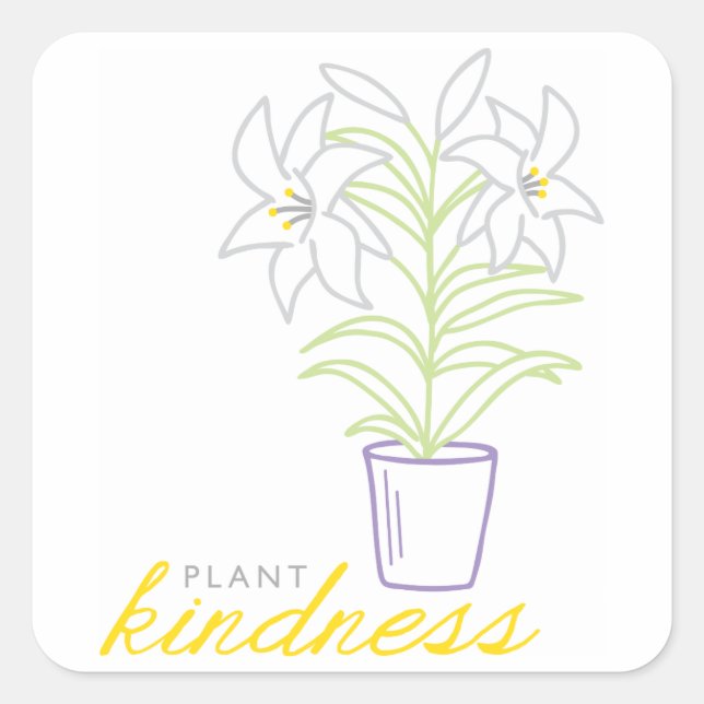 Easter Lily Square Sticker (Front)
