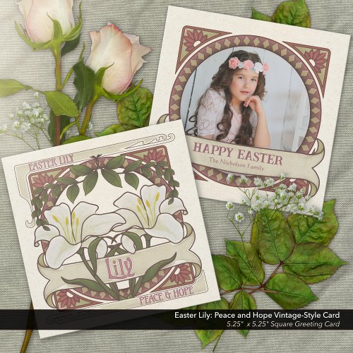 Easter Lily Vintage Style Design Peace Hope Holiday Card