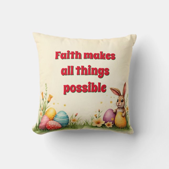 Easter Little Rabbit Popular Collection Throw Pillow (Front)