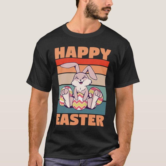 Easter Little Rabbit with painted Eggs T-Shirt (Front)