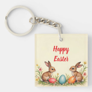 Easter Little Rabbits Vintage Popular Collection Keychain