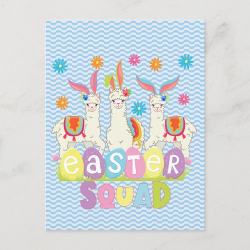 Easter Llama Squad Alpaca Lovers Souvenirs  Postcard